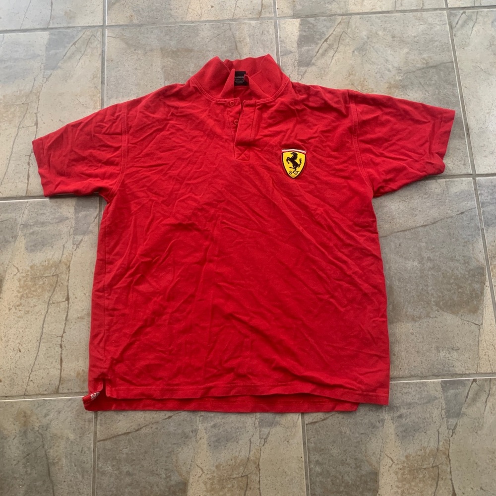 Ferrari Red Collar T-Shirt